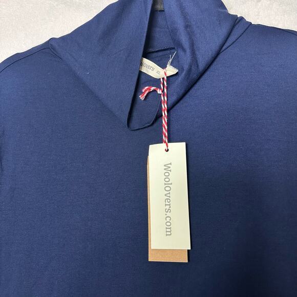 Woolovers Slim Polo‎ Neck Top in Navy Blue Size XL - Picture 3 of 12